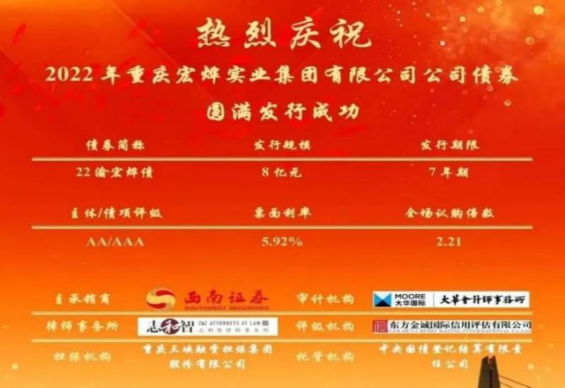 志和智助力宏烨集团8亿元公司债券成功发行