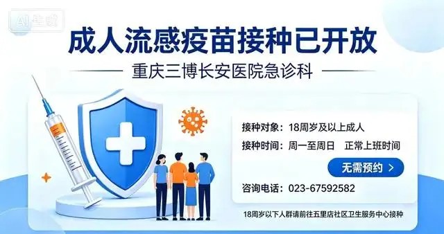 秋冬流感季临近！重庆三博长安医院成人流感疫苗接种全面开放