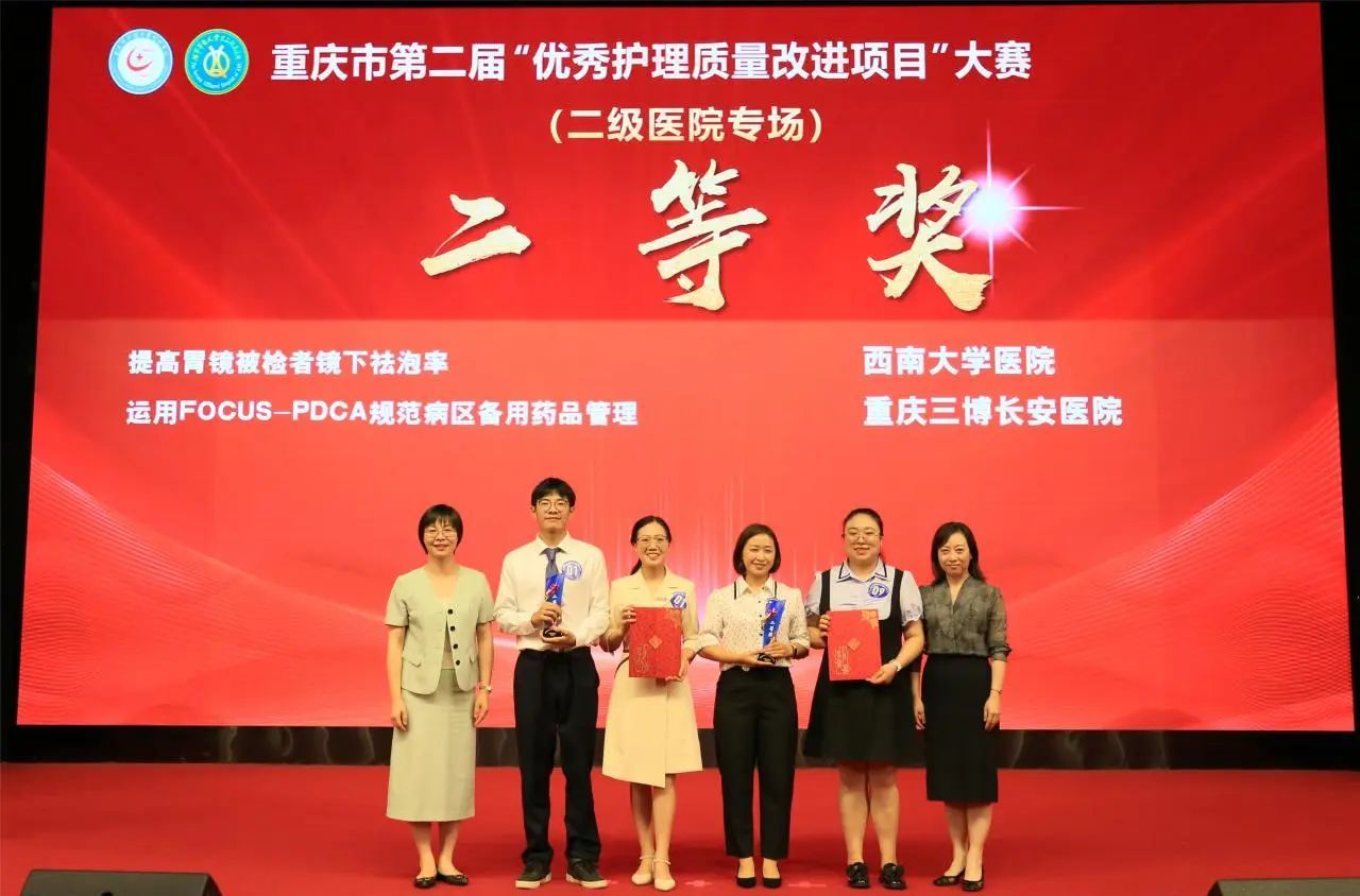 重庆三博长安医院《有备无患，运用FOCUS-PDCA规范病区备用药品管理》改进项目 斩获重庆市优秀护理质量改进项目大赛二等奖