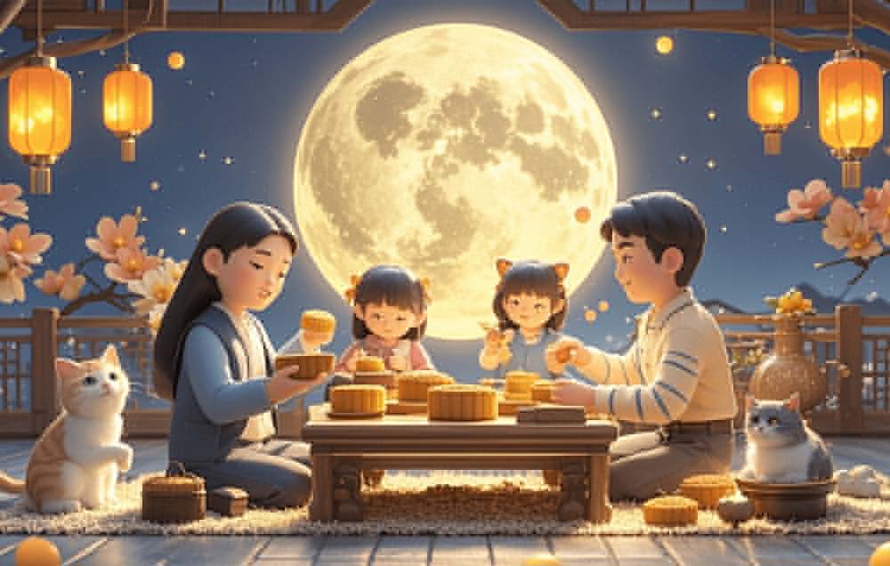 中秋赏月喝驼奶，健康相伴共团圆